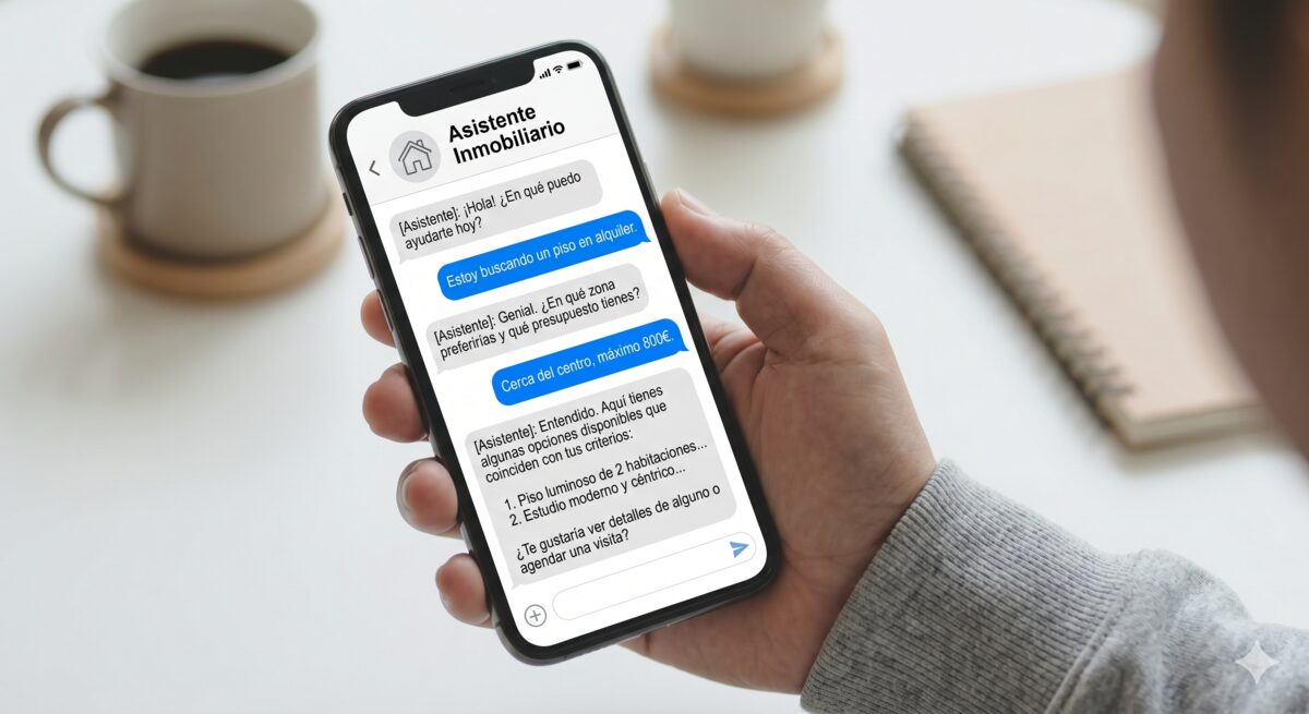 Asistente IA cualificando un lead por chat